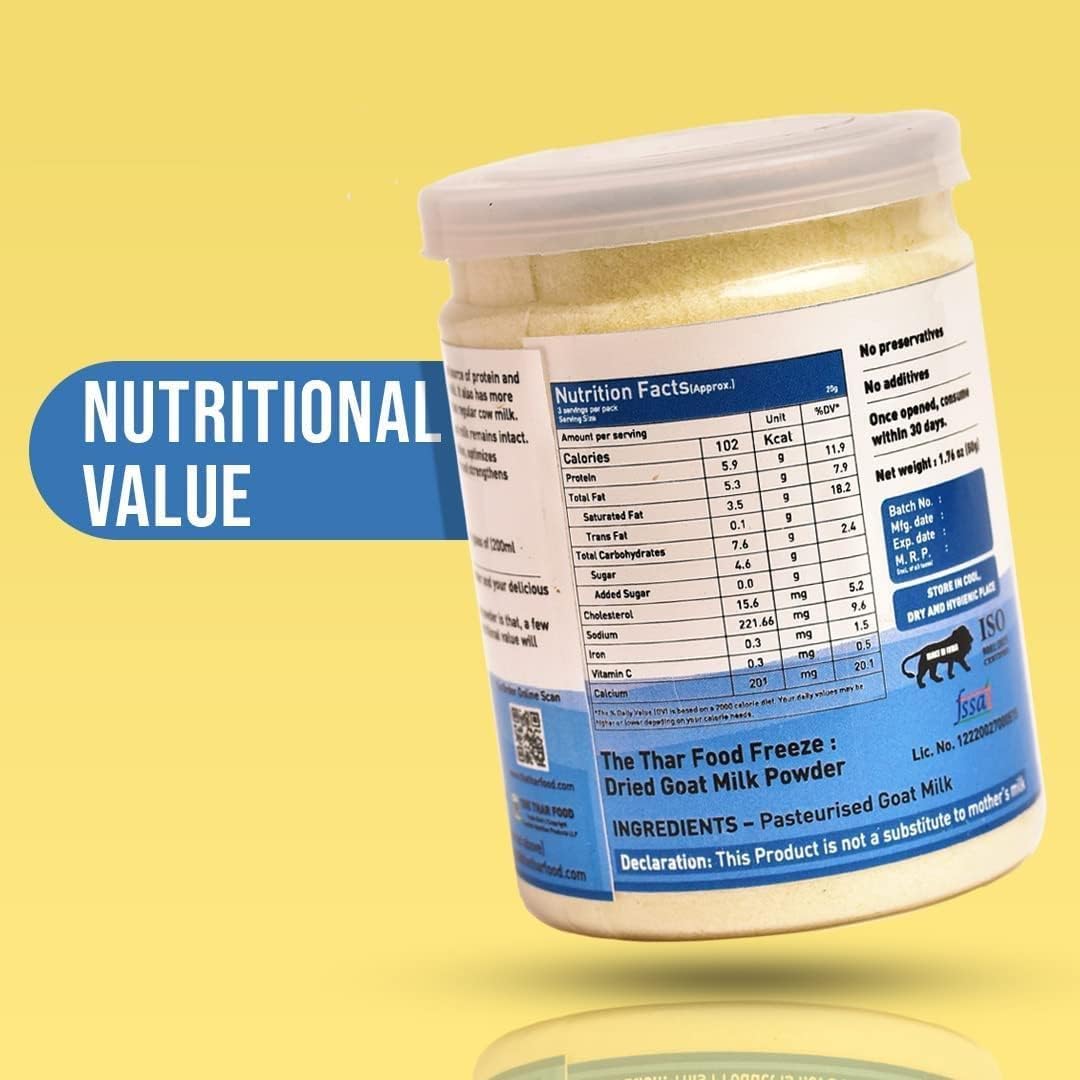 SPEC Pure & Natural Goat Milk Powder| Freeze Dried Everyday Milk Powder| Taste of Milk in Fresh Grounded Powder | 50G Milk Powder - Image 4